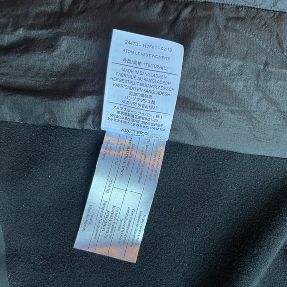 Ladies Arc’teryx Atom LT Vest - BNWT - Size Large - Black - Picture 7 of 10